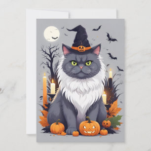 Cat Halloween Niedlich Adorable Funny Animal Carto Save The Date