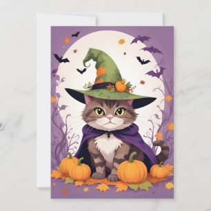 Cat Halloween Niedlich Adorable Funny Animal Carto Save The Date