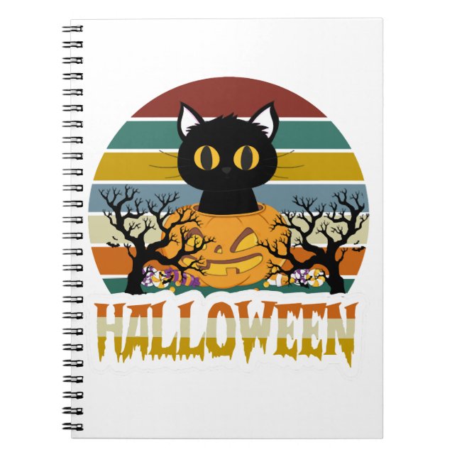 Cat Halloween Notizblock (Vorderseite)