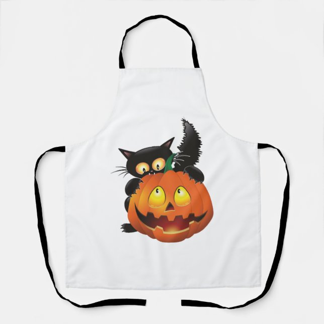CAT HALLOWEEN SCHÜRZE (Vorderseite)