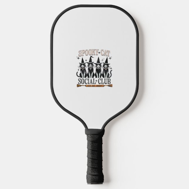 Cat Halloween Spooky Kitten Lover Trick oder Trete Pickleball Schläger (Vorderseite)