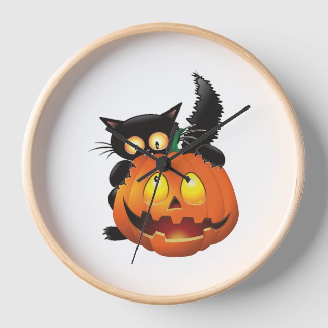 CAT HALLOWEEN UHR (Vorderseite)