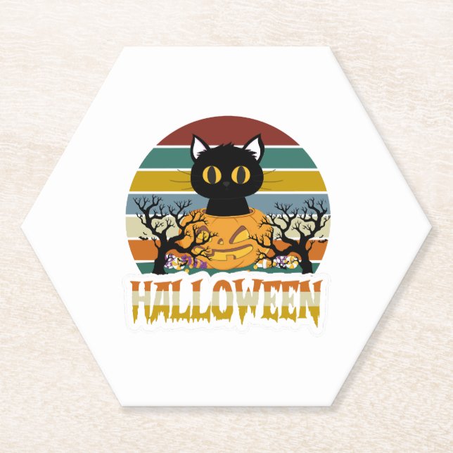 Cat Halloween Untersetzer (Vorderseite)