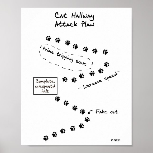 Cat-Hallway-Angriffsplan Poster (Vorne)
