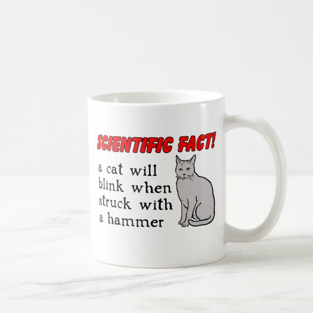 Cat Hammer Funny Mug Spaß Kaffeetasse (Rechts)