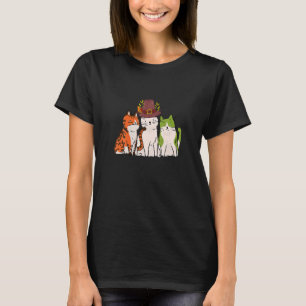 Cat Hanksgiving Day Niedlich Kitten Kitty Herbst H T-Shirt