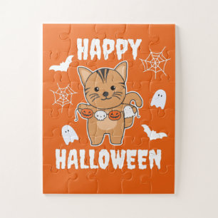 Cat Happy Halloween Pumpkin Bat Kostüm