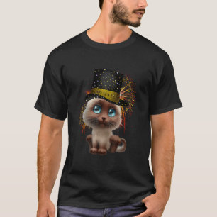 Cat Happy New Year 2023 Silvester Party T-Shirt