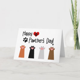 Cat Happy Pawther's Day - Bläserkarte Karte