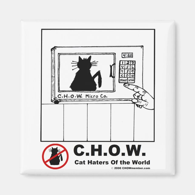Cat Haters Microwave Cartoon Magnet (Vorne)