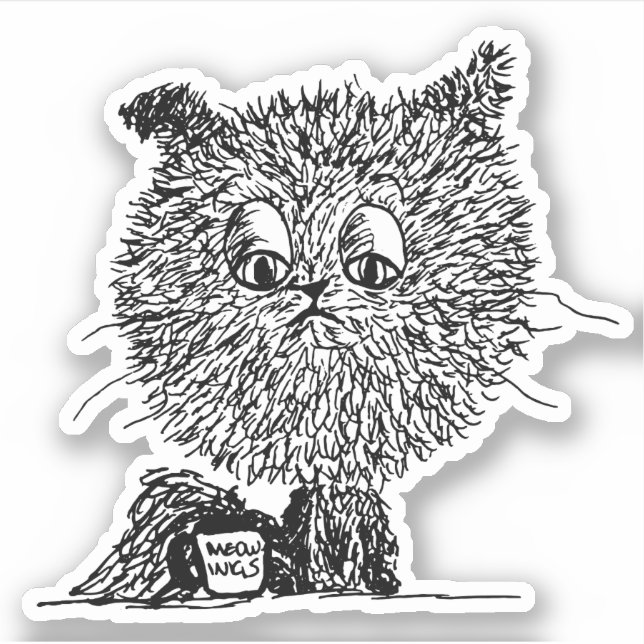 Cat Hates Meow-Loss-Aufkleber Aufkleber (Vorderseite)