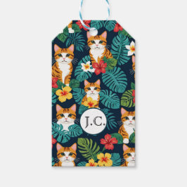 Cat Hawaiian Shirt Muster tropische Ingwer Geschenkanhänger