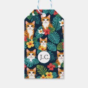 Cat Hawaiian Shirt Muster tropische Ingwer Geschenkanhänger