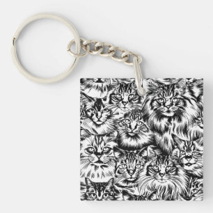 Cat Head Pattern Schlüsselanhänger