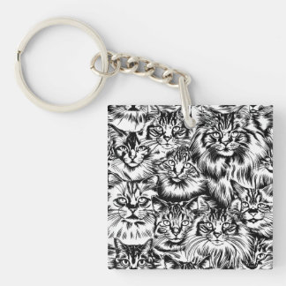 Cat Head Pattern Schlüsselanhänger
