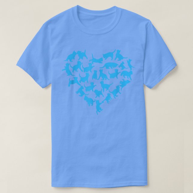 Cat Heart Cat Vater Cat Mama  T-Shirt (Design vorne)
