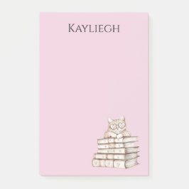 Cat Heart Glasses Books Post-it Klebezettel