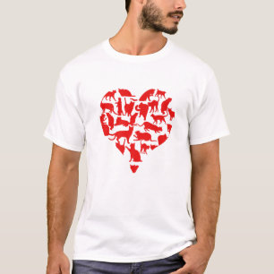 Cat Heart Mama Vater Eigentümer Siamese Sphynx Val T-Shirt