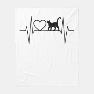 Cat Heartbeat Fleecedecke