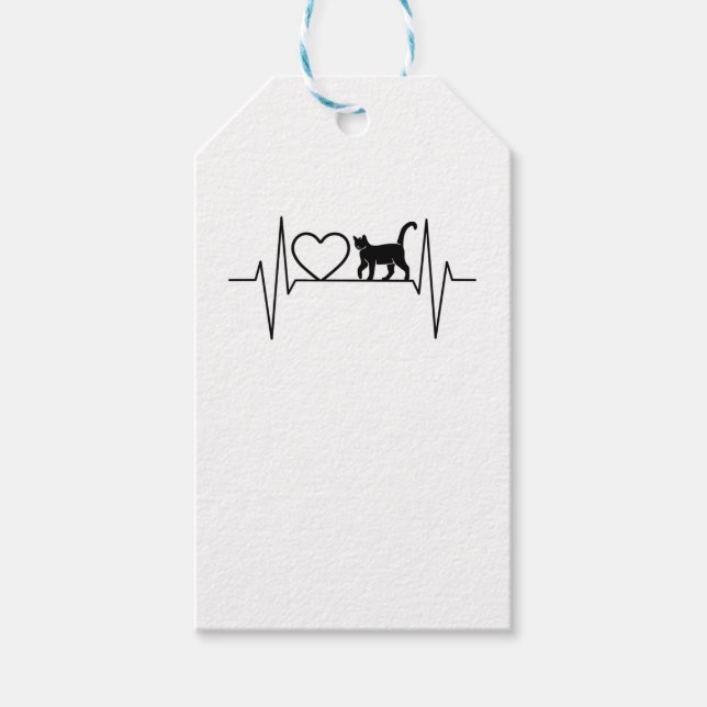 Cat Heartbeat Geschenkanhänger (Vorderseite)