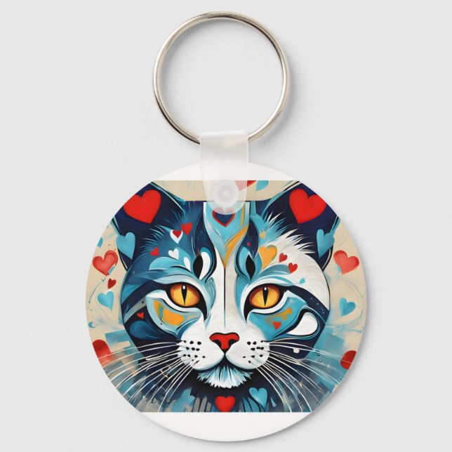 Cat Hearted Schlüsselanhänger (Vorderseite)