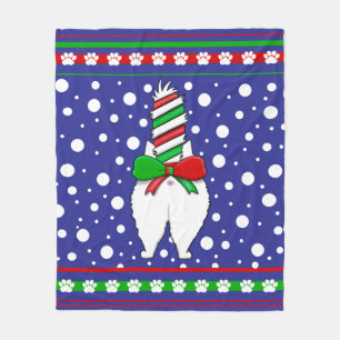 Cat Hintern Christmas Green Fleecedecke