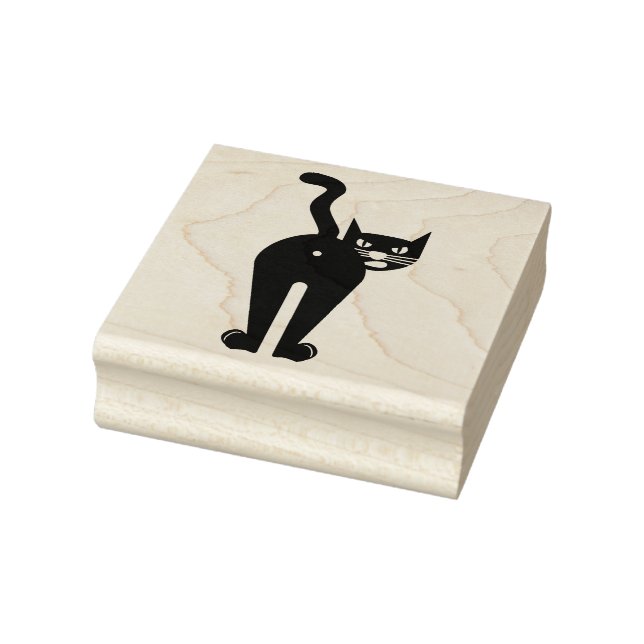 CAT HINTERN FUNNY BLACK KITTY RUBBER BRIEFMARKE GUMMISTEMPEL (Stempel)