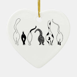 Cat-Hintern Keramik Ornament