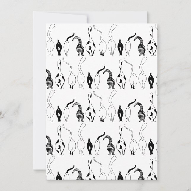 Cat Hintern Muster Feiertagskarte (Vorderseite)