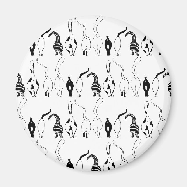 Cat Hintern Muster Magnet (Vorne)