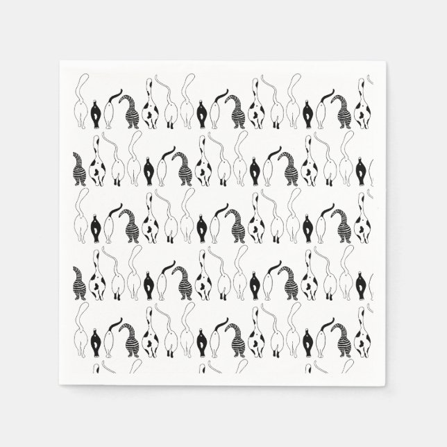 Cat Hintern Muster Serviette (Vorderseite)