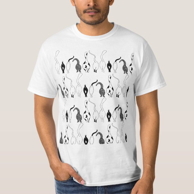 Cat Hintern Muster T-Shirt (Vorderseite)