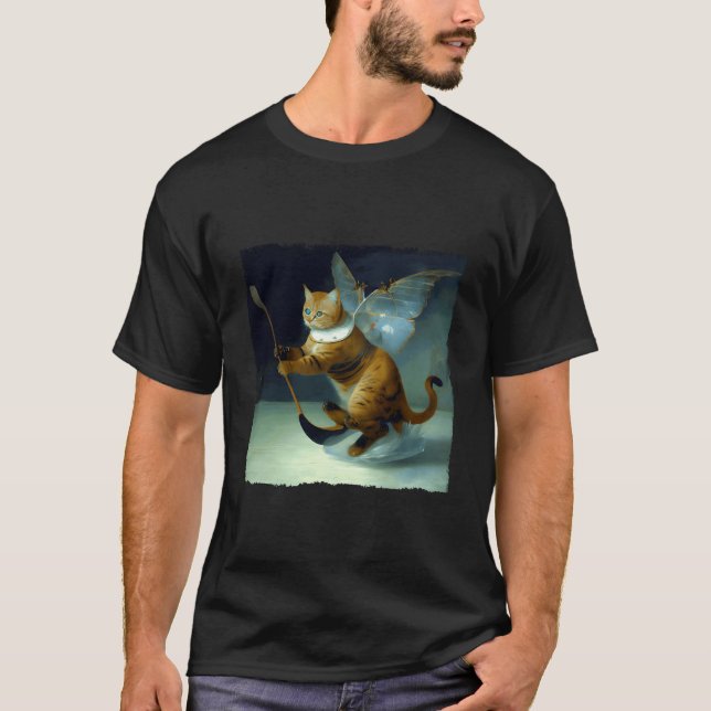 Cat Hockey Butterfly T-Shirt (Vorderseite)