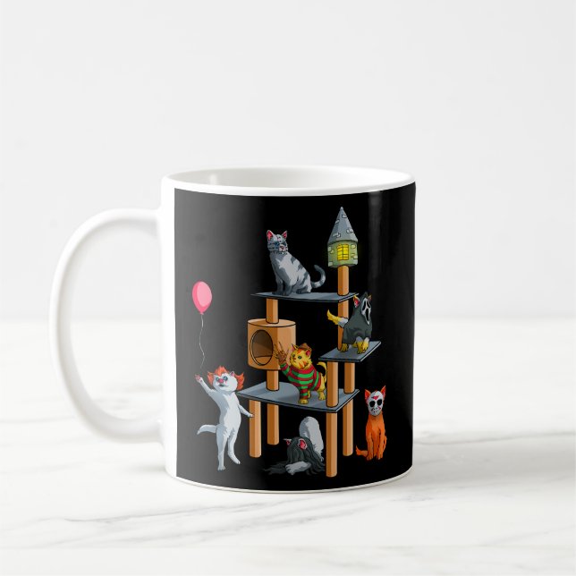 Cat-Horror-Filme Halloween für Katzenkätzchen Kaffeetasse (Links)