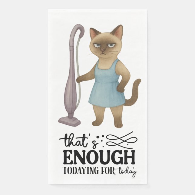 Cat House Ehefrau arbeitet hart für Cat Mama Diens Serviette (Vorderseite)