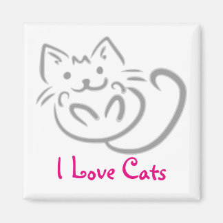 Cat Hug I Liebe Cats Magnet