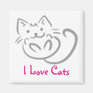 Cat Hug I Love Cats Magnet