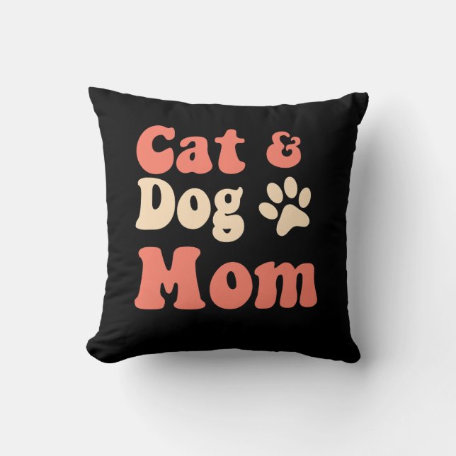 Cat Hund Mama Kissen (Vorderseite)