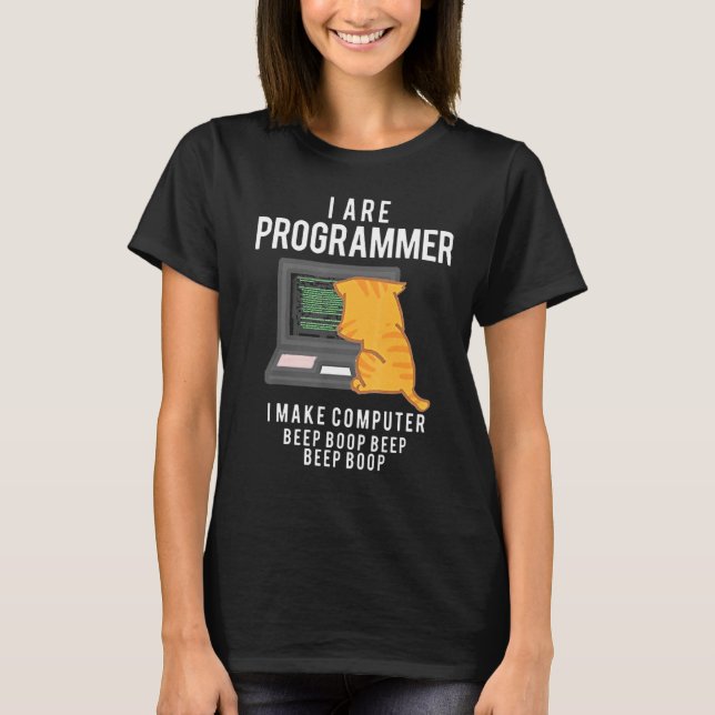Cat I are Programmer I make computer T-Shirt (Vorderseite)