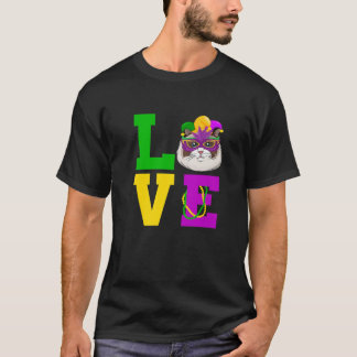 Cat I Liebe Mardi Gras Kostüm Pet Cat Kitten Lover T-Shirt