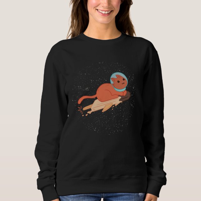 Cat Ice Cream Flys Universe Galaxy Kitten Kids s G Sweatshirt (Vorderseite)