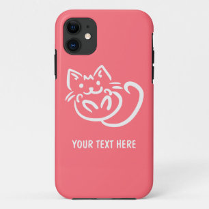 Cat Illustration benutzerdefinierte Farbe iPhone-F iPhone 11 Hülle