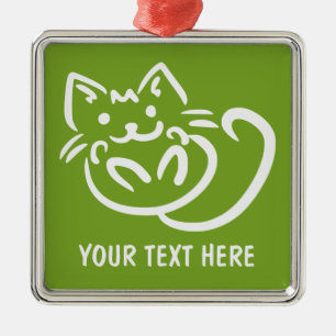 Cat Illustration benutzerdefinierte Farbschmuck Ornament Aus Metall