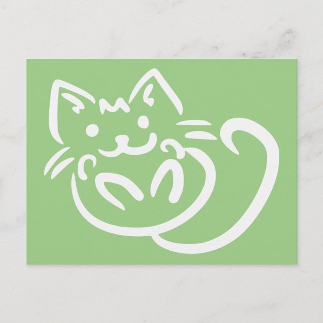 Cat Illustration benutzerdefinierte Postkarte (Vorderseite)
