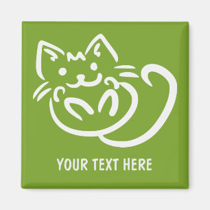Cat Illustration benutzerdefinierter Farbmagnet Magnet