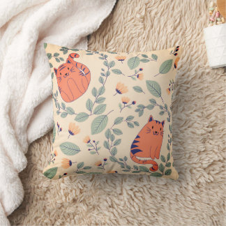 Cat Illustration Throw Kissen