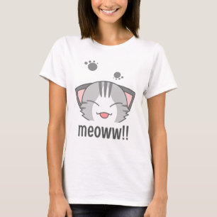 Cat Illustrative T - Shirt