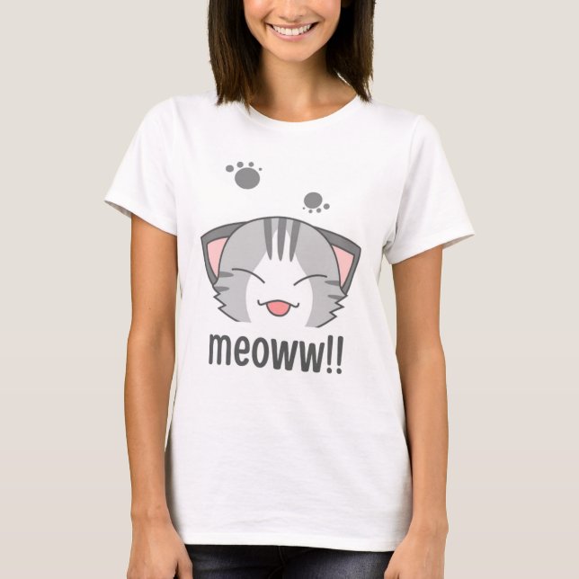 Cat Illustrative T - Shirt (Vorderseite)
