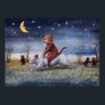 Cat Imagination, Louis Wain Poster<br><div class="desc">Louis Wain (5 August 1860 – 4 July 1939) was an English artiste known for his drawings,  which consistently featured anthropomorphized large-eyed cats and kittens. In his later years he may have suffered from schizophrenia (although this claim is disputed),  which,  according to some psychiatrists,  can be seen in his works. Quote:Wikipedia</div>