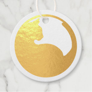 Cat in Circle Foil Bevorzugung Tags